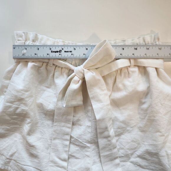 Lulu's Paper Bag Shorts Women's S Ivory Tie Waist Belt Loops - Picture 6 of 16